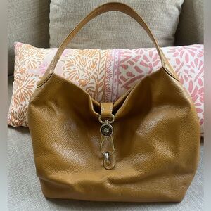 Dooney & Bourke Large Florentine Logo Lock Shoulder Bag.